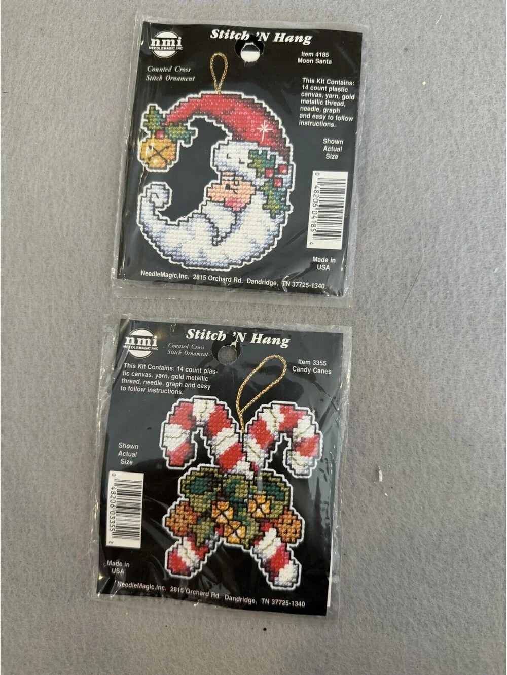 Lot Of 8 Counted Cross Stitch Christmas Ornament Kits New